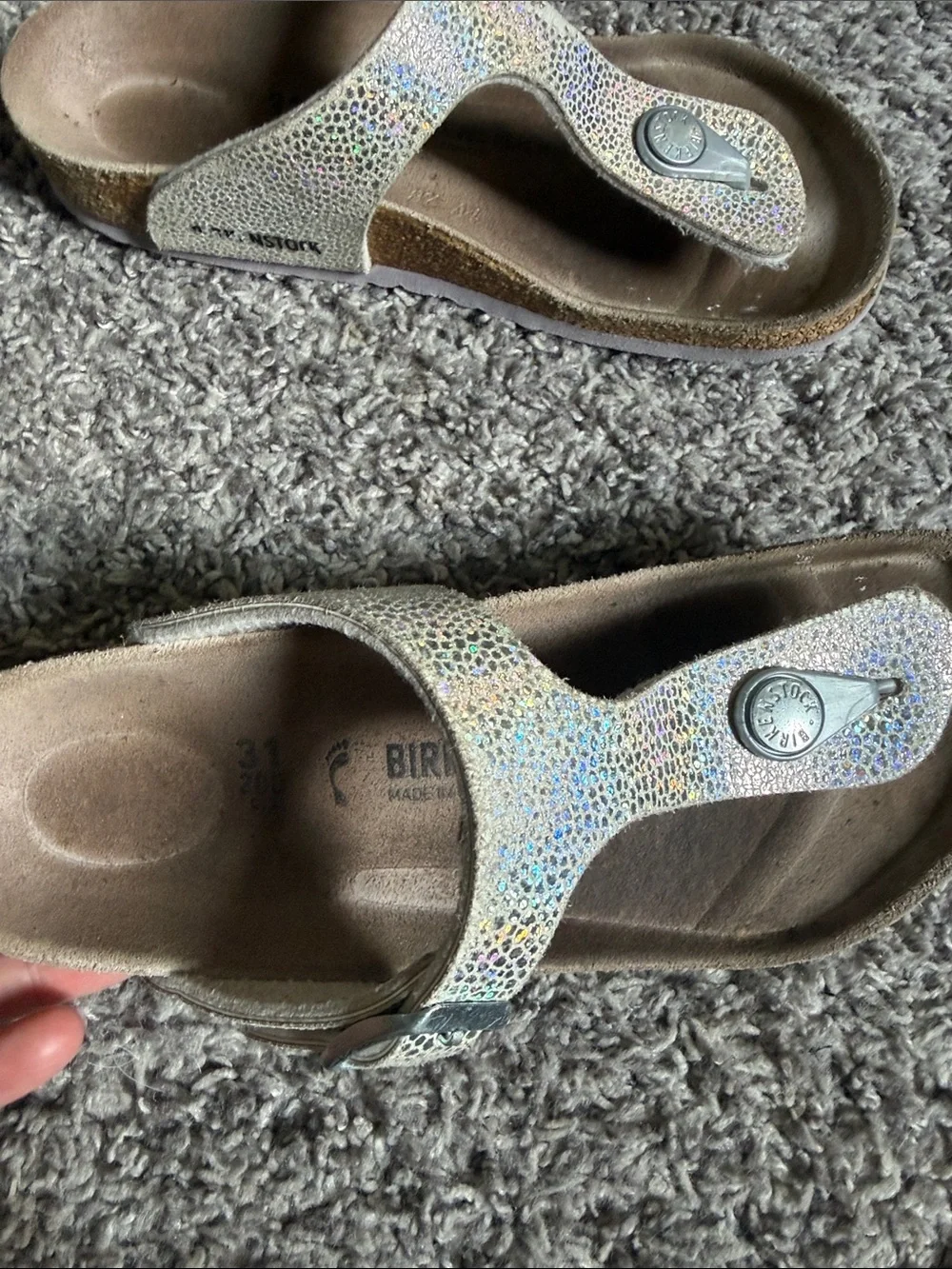 Sparkle kids Birkenstock Thong Sandals - Iridescent